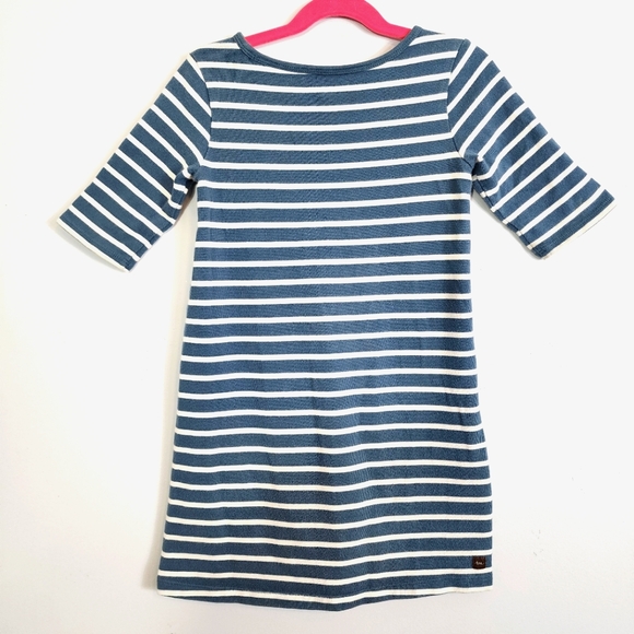 Tea Collection Yumi Floral Embroidered 100% Cotton Striped Dress Girls Size 6 - Picture 5 of 11